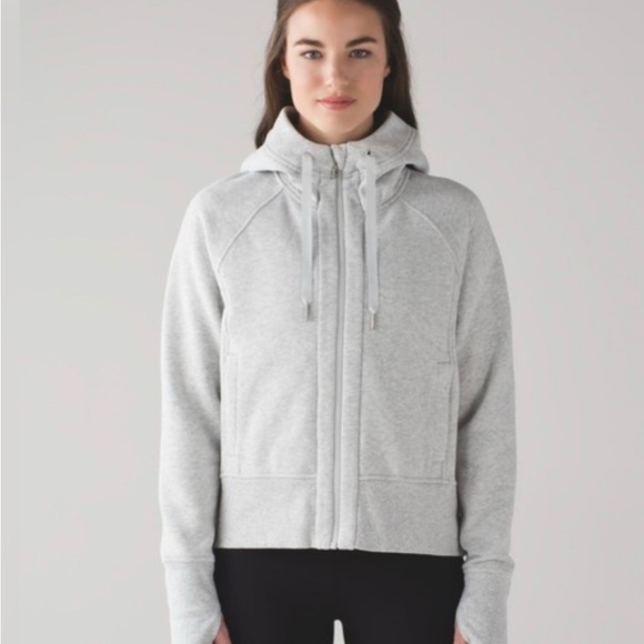 Lululemon Athletica Light Gray Back To It Hoodie In Heathered Vapor Size 8 Crop - Picture 1 of 9